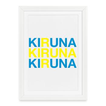 KIRUNA Sweden Flag Swedish Flag - Framed poster (27 × 37 cm) - white - Front