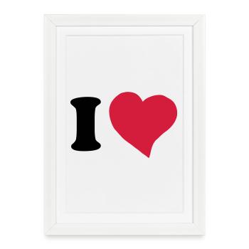 I love ... Je t'aime ... - Affiche encadrée (27 × 37 cm) - blanc - Devant