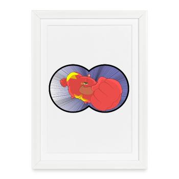 Captain Biceps - Affiche encadrée (27 × 37 cm) - blanc - Devant