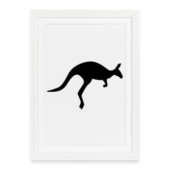 kangaroo - Framed poster (27 × 37 cm) - white - Front