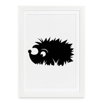 A hedgehog is sitting in a meadow - Framed poster (27 × 37 cm) - white - Front