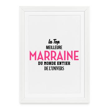 Marraine / Tante / Tata / Famille / Filleul - Affiche encadrée (27 × 37 cm) - blanc - Devant