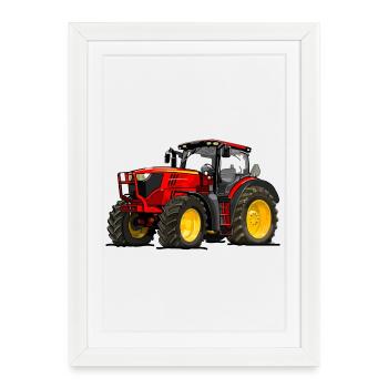 Tractor red - Framed poster (27 × 37 cm) - white - Front