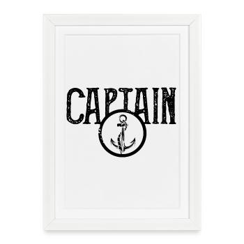 Capitaine Anker Seaman Hambourg Capitaine Moin - Affiche encadrée (27 × 37 cm) - blanc - Devant