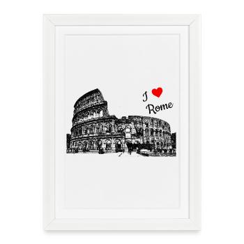 Rome, je t’aime. - Affiche encadrée (27 × 37 cm) - blanc - Devant