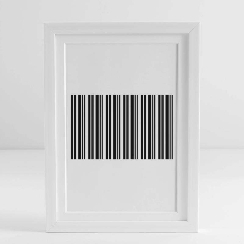 Barcode Barcode Nerd IT Technology Design Framed poster (27 × 37 cm)