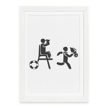 Maître nageur - Affiche encadrée (27 × 37 cm) - blanc - Devant