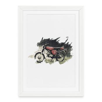 Enduro S51 - Affiche encadrée (27 × 37 cm) - blanc - Devant