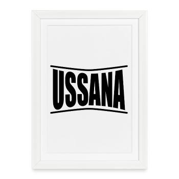 t-shirt Ussana t-shirt Sardaigne idée cadeau - Affiche encadrée (27 × 37 cm) - blanc - Devant