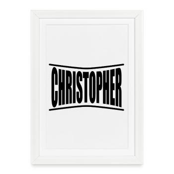 t-shirt Christopher t-shirt gift idea - Framed poster (27 × 37 cm) - white - Front