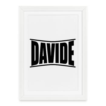t-shirt Davide t-shirt gift idea - Framed poster (27 × 37 cm) - white - Front