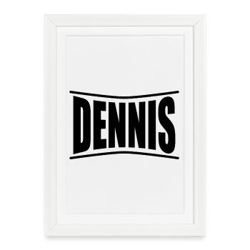 Idée cadeau t-shirt Dennis - Affiche encadrée (27 × 37 cm) - blanc - Devant
