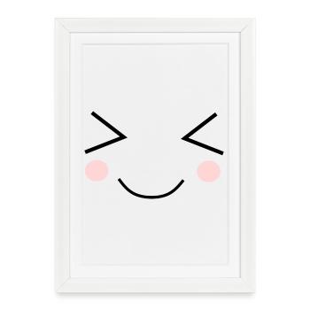 Kawaii Face Funny - Framed poster (27 × 37 cm) - white - Front