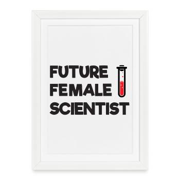 Future Female Scientist - Framed poster (27 × 37 cm) - white - Front