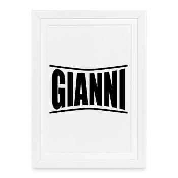 t-shirt Gianni idée cadeau t-shirt - Affiche encadrée (27 × 37 cm) - blanc - Devant