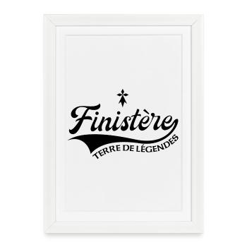 Finistère Terre de légendes avec Hermine - Affiche encadrée (27 × 37 cm) - blanc - Devant