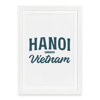 Police Vintage de Hanoï, Vietnam - Affiche encadrée (27 × 37 cm) - blanc - Devant