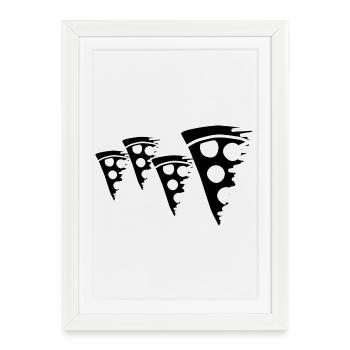Pizza - Affiche encadrée (27 × 37 cm) - blanc - Devant