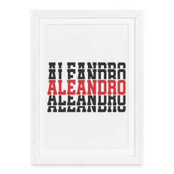 t-shirt Aleandro t-shirt cadeau texte empilé - Affiche encadrée (27 × 37 cm) - blanc - Devant