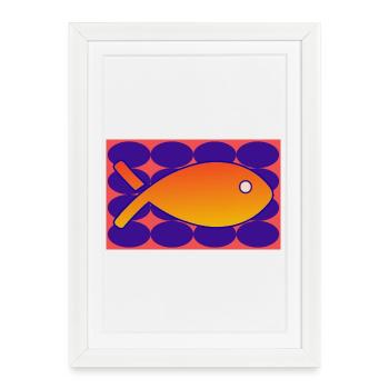 FISCH - Gerahmtes Poster (27 × 37 cm) - Weiß - Vorne