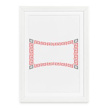 Motif de cadre rouge - Affiche encadrée (27 × 37 cm) - blanc - Devant