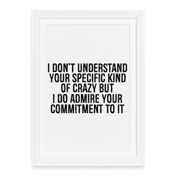I don't understand your specific kind of crazy - Framed poster (27 × 37 cm) - white - Front