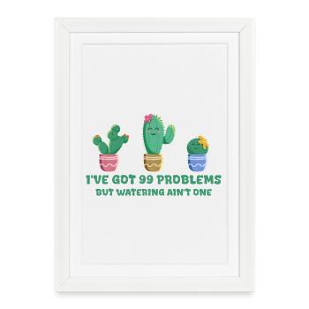 Cute cactus without problems - Framed poster (27 × 37 cm) - white - Front