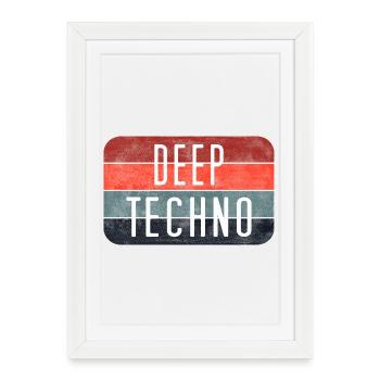 Rayures dégradées techno profondes - Affiche encadrée (27 × 37 cm) - blanc - Devant
