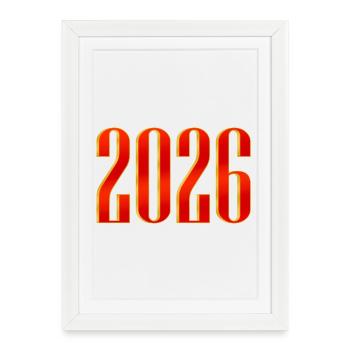 NOUVEAU -- Brillez de mille feux : nous sommes en 2026 ! - Affiche encadrée (27 × 37 cm) - blanc - Devant