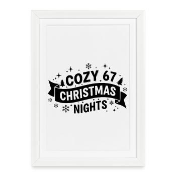 Cosy 67 nuits de Noël - Affiche encadrée (27 × 37 cm) - blanc - Devant