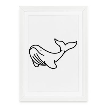 Majestic Whale – Ocean & Animal Welfare Design - Framed poster (27 × 37 cm) - white - Front