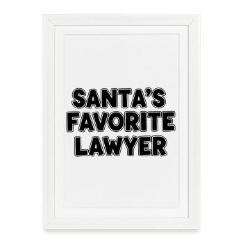 L’avocat préféré du Père Noël - Affiche encadrée (27 × 37 cm) - blanc - Devant