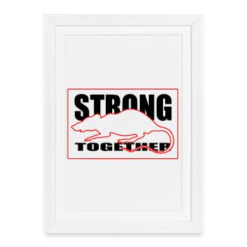 Unity Rongeur Silhouette T-shirt graphique rouge et noir - Affiche encadrée (27 × 37 cm) - blanc - Devant