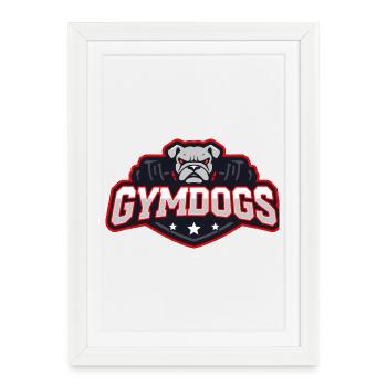 GymDogs Bulldog Strength - Framed poster (27 × 37 cm) - white - Front