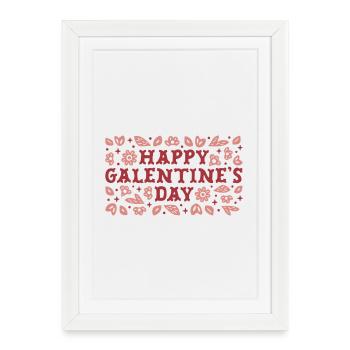 Happy Galentines Day girls party pink aesthetic - Framed poster (27 × 37 cm) - white - Front