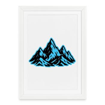 Mountains Summit Icon - Framed poster (27 × 37 cm) - white - Front