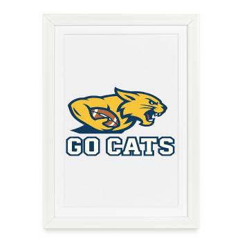 Mascotte secondaire des Wildcats de football Allez - Affiche encadrée (27 × 37 cm) - blanc - Devant