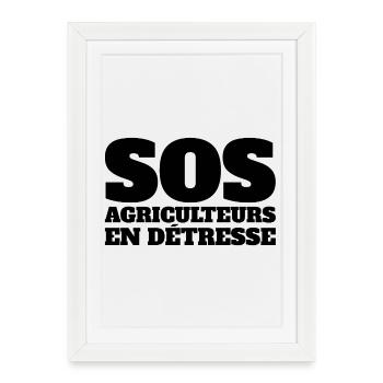agriculteur, paysans, éleveur bovin - Affiche encadrée (27 × 37 cm) - blanc - Devant