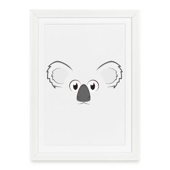 Costume d’animal fainéant à Kawaii avec visage de koala paresseux - Affiche encadrée (27 × 37 cm) - blanc - Devant