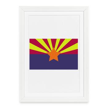 Drapeau de l’Arizona - Affiche encadrée (27 × 37 cm) - blanc - Devant