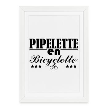 Pipelette en bicyclette - Affiche encadrée (27 × 37 cm) - blanc - Devant