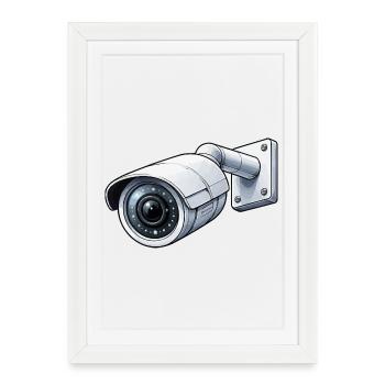 Security Camera Surveillance Camera - Framed poster (27 × 37 cm) - white - Front