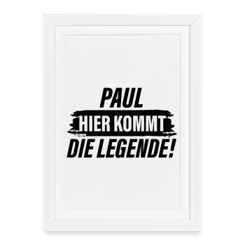 Voici la légende Paul - Affiche encadrée (27 × 37 cm) - blanc - Devant