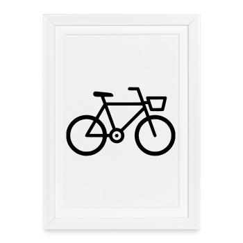 Fahrrad Bike Icon Outline - Framed poster (27 × 37 cm) - white - Front