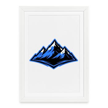 Montagnes Symbole des Alpes - Affiche encadrée (27 × 37 cm) - blanc - Devant