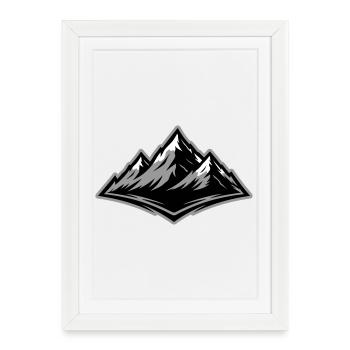 Montagnes Symbole des Alpes - Affiche encadrée (27 × 37 cm) - blanc - Devant