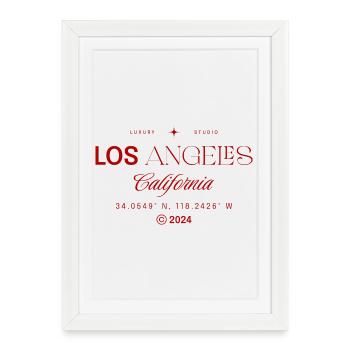 Los Angeles California Vintage Rouge - Affiche encadrée (27 × 37 cm) - blanc - Devant
