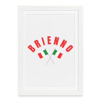 Brienno a traversé les drapeaux italiens - Affiche encadrée (27 × 37 cm) - blanc - Devant
