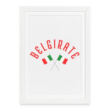 Belgirate Crossed Italian Flags Emblem - Framed poster (27 × 37 cm) - white - Front