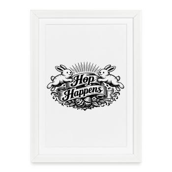 Le hop arrive. - Affiche encadrée (27 × 37 cm) - blanc - Devant